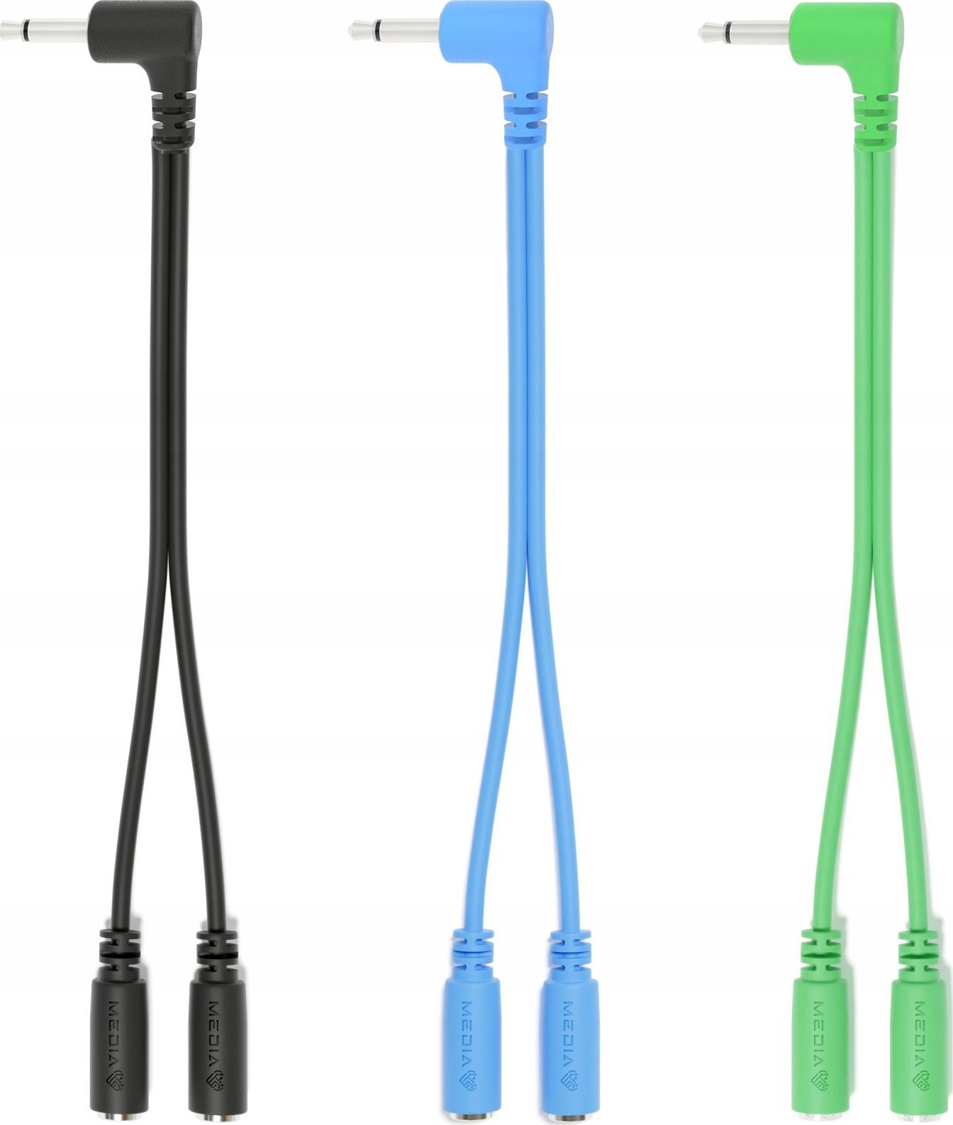 Kabel Medialove Jack 3.5mm - Jack 3.5mm 0.15m czarny (MINIPATCH3X15SPLA)