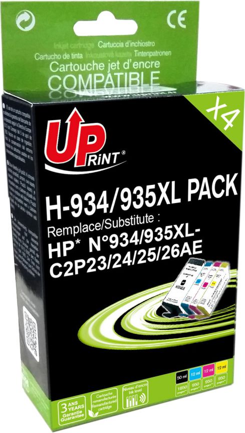 Tusz UPrint Tusz H-934, 935XL / C2P23AE, CP24AE, CP25AE, CP26AE, No.934XL, No.935XL, (Black, Cyan, Magenta, Yellow)