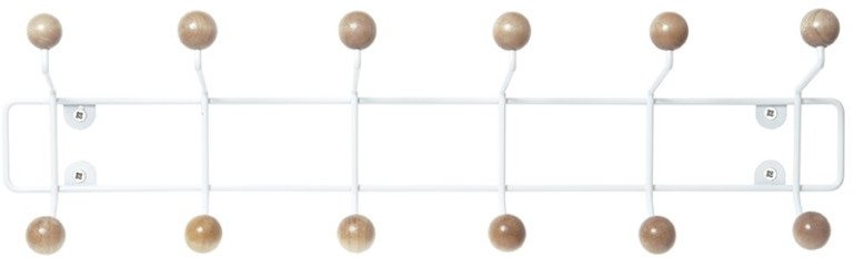 Goodhome Wieszak na ubrania na ścianę SATURNUS, drewniane gałki, 53,5 cm