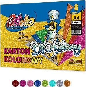 Pastello Karton kolorowy brokatowy PASTELLO A4 210G MIX 8KOL Pastello
