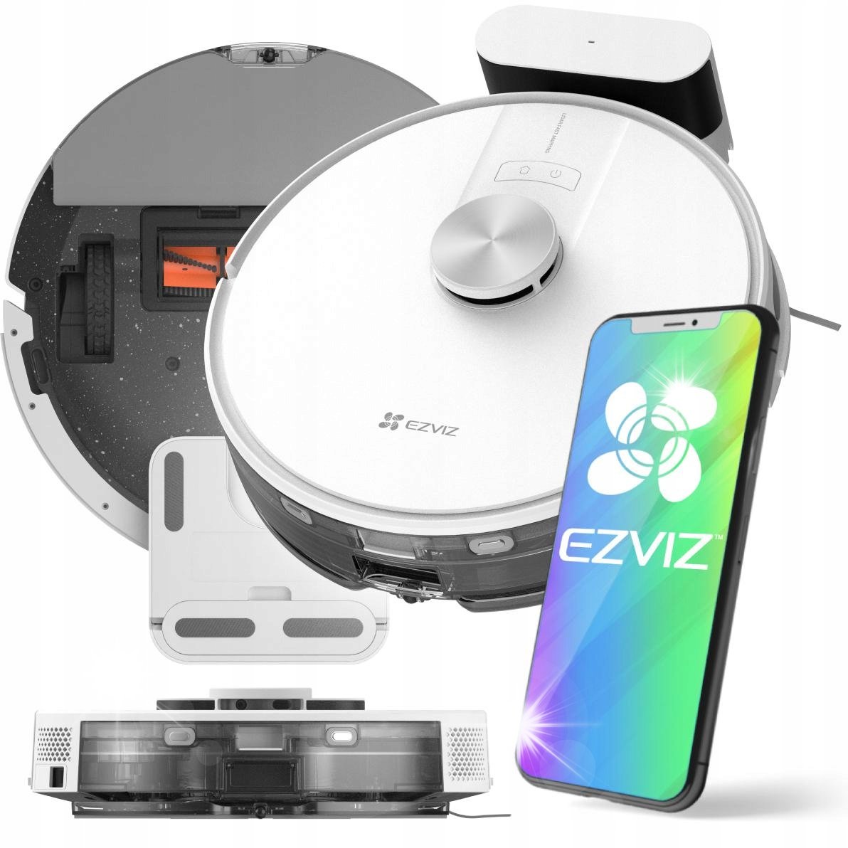Robot sprzątający Ezviz INTELIGENTNY ODKURZACZ MOPUJĄCY Z WiFi EZVIZ RE4 45W 4930 mAh 4000 Pa LiDAR