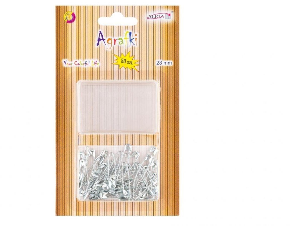 Aliga Agrafki srebrne 28mm 50szt (5902150686057)