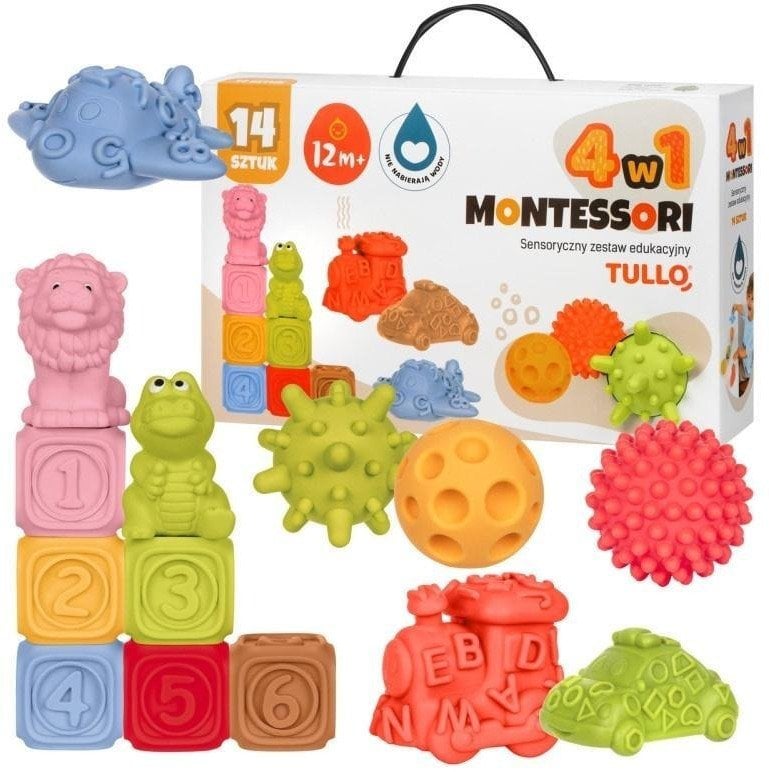 Tullo Klocki sensoryczne Zestaw Montessori 14szt