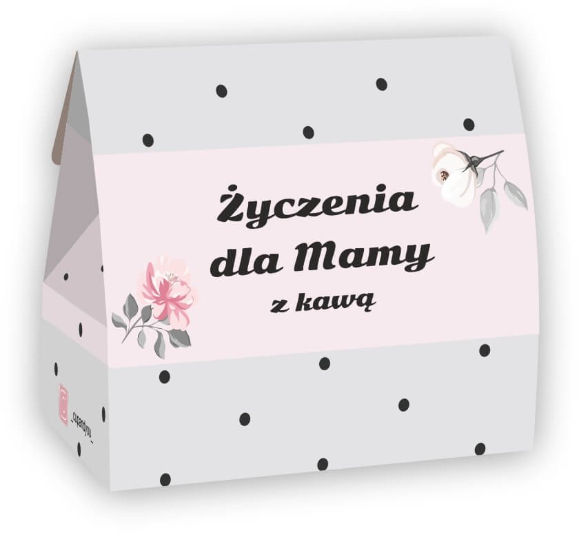 Dziękuję, że jesteś! Życzenia z kawą dla Mamy- prezent upominek zestaw 5 kaw smakowych aromatyzowanych na Dzień Matki