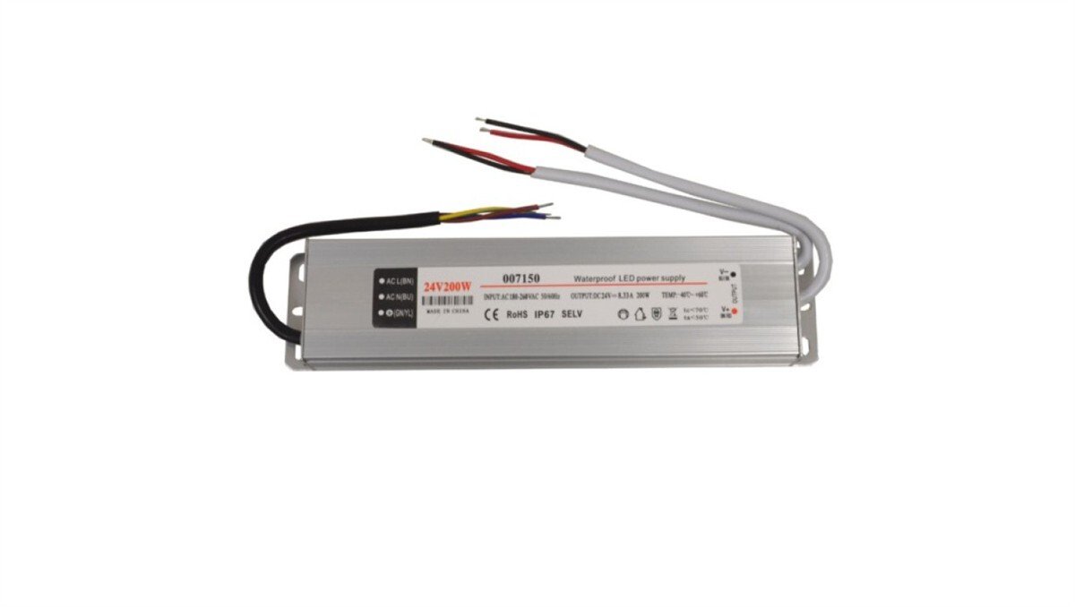 Zasilacz LED 24V 200W napięciowy IP67 aluminium