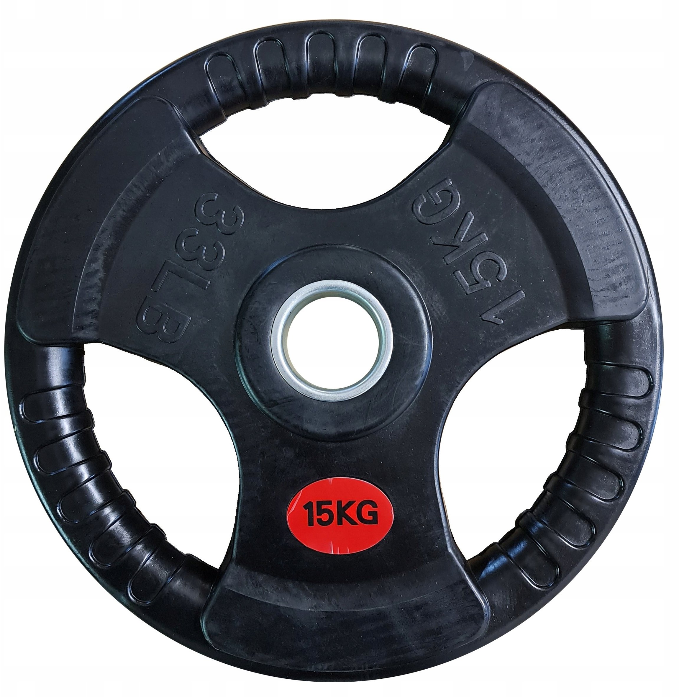 Kubisport Talerz ciężar obciążenie olimpijskie gumowe z uchwytami 15kg 50mm (Kub_05-CWRUB15)