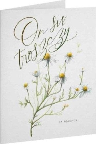 Szaron Kartka Dobro - ON - sie troszczy - rumianek