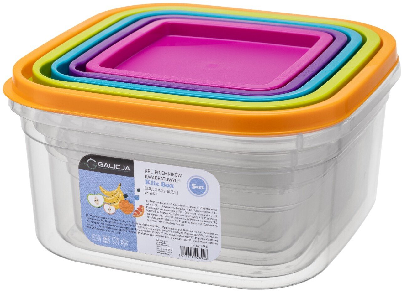 Excellent Houseware KADAX Pojemniki na żywność komplet plastikowe 5 szt pokrywką pudełka śniadaniowe...