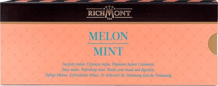 Richmont Melon Mint 12x6g - herbatka owocowa o smaku melona i mięty, z porzeczką i płatkami róży