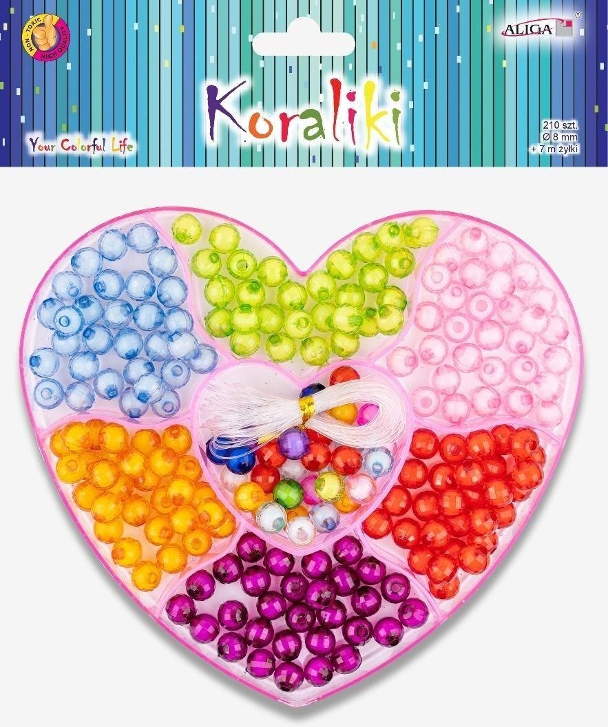 Aliga Koraliki plastikowe serce 210szt