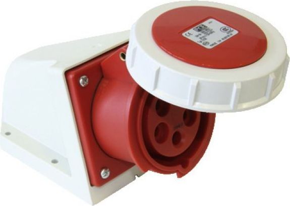PCE Gniazdo stałe 32A 5P 400V czerwone IP67 (1252-6p)