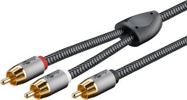 Kabel Goobay Kabel Y RCA, 2 m, Sharkskin Grey - Długość kabla 2 m