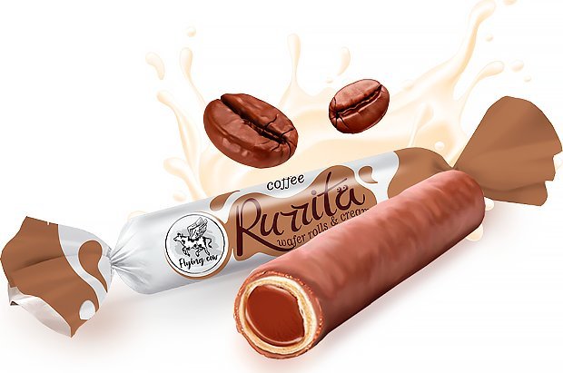 Tago Flying Cow Rurrita rurki waflowe z nadzieniem o smaku kawowo-truflowym 1 kg