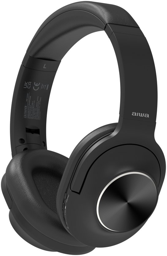 Aiwa Słuchawki nauszne AIWA HST-220BT BT/AUX/USB-C 20dB wbudowany mikrofon Czarne