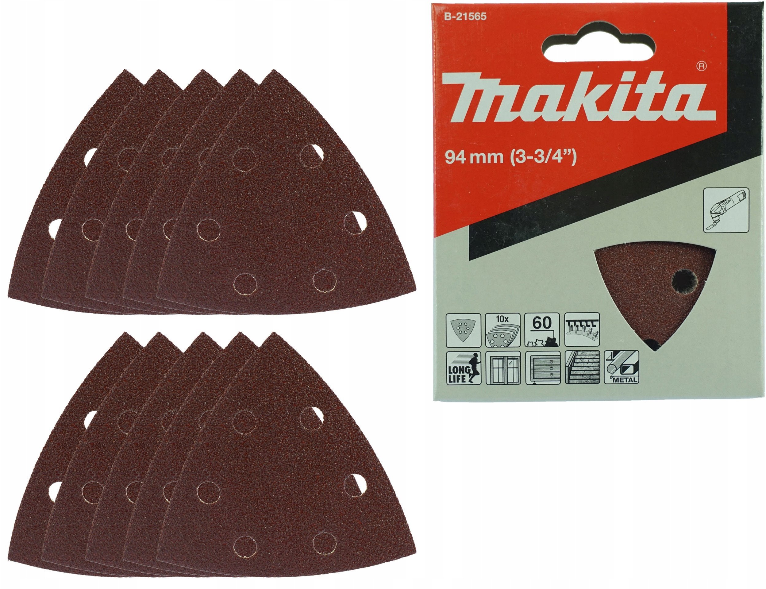 Makita SANDING PAPER TRIANGULAR MAKITA K60 10PC