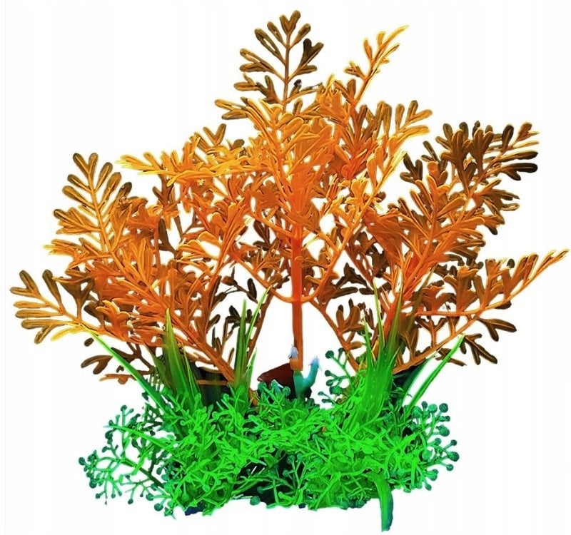 Terra Natura Aqua Natura, roślina, do dekoracji akwarium, pomarańczowa, plastikowa, 12 cm, trawiasta podstawa