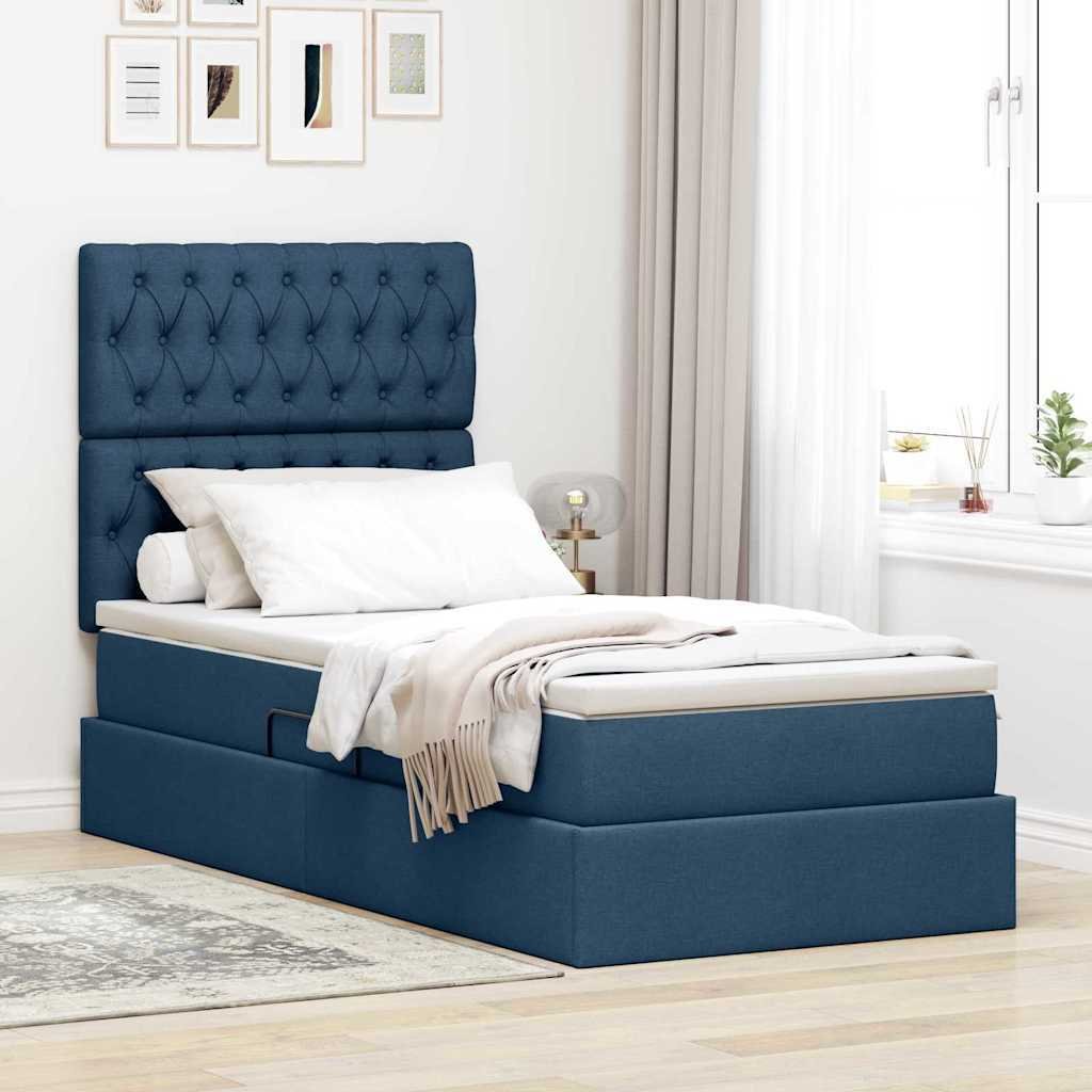 vidaXL Łóżko z miejscem na przechowywanie i materacem 90 x 200 cm