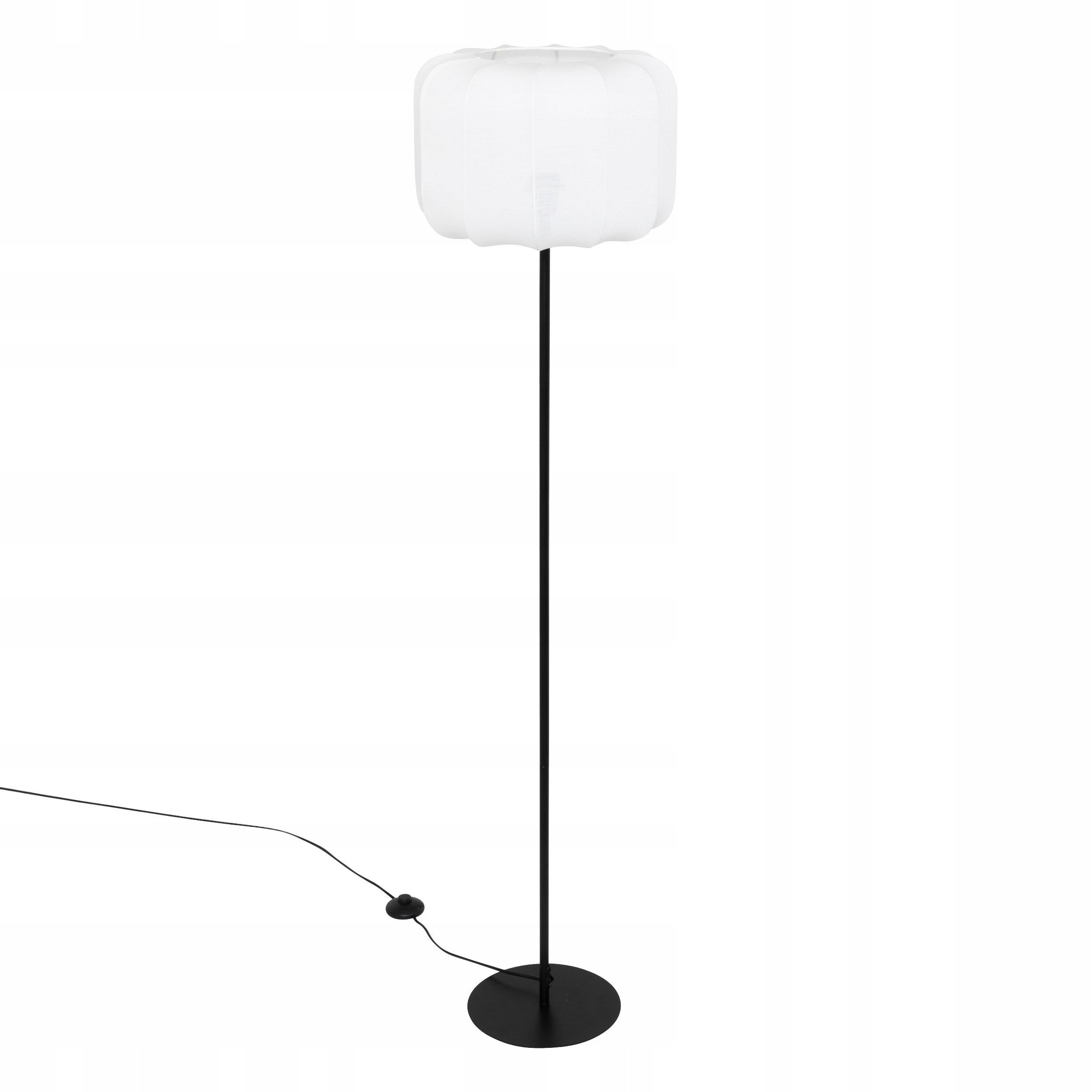 Lampka stojąca do salonu TOBIE z bawełnianym abażurem, Ø 37 x 150 cm