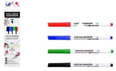 Koh I Noor Markery do tkanin1,2mm 4 kolory (8593539372875)