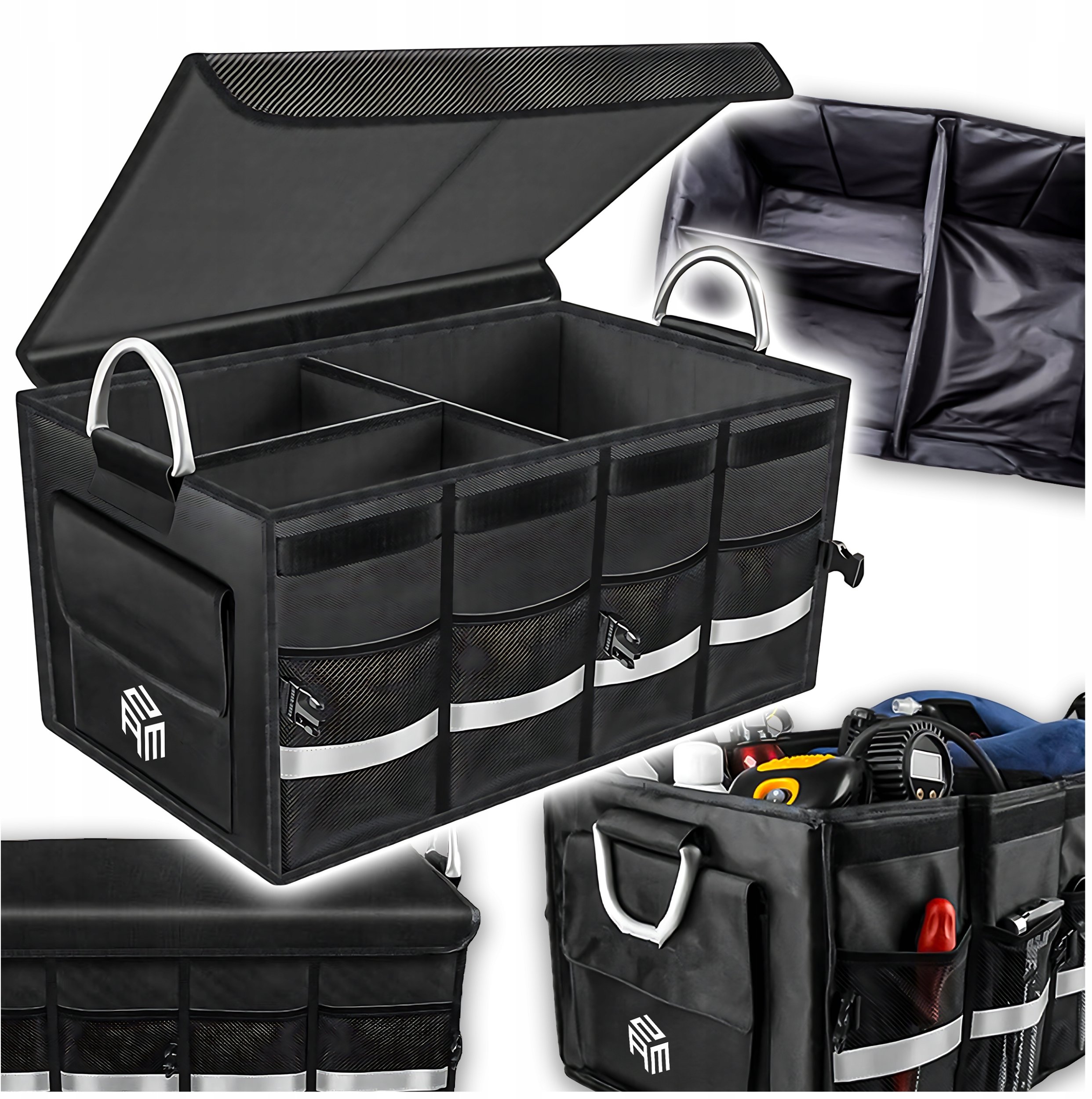 ORGANIZER SAMOCHODOWY DO BAGAŻNIKA SKŁADANY 3 KOMORY 55L ANTYPOŚLIZGOWY