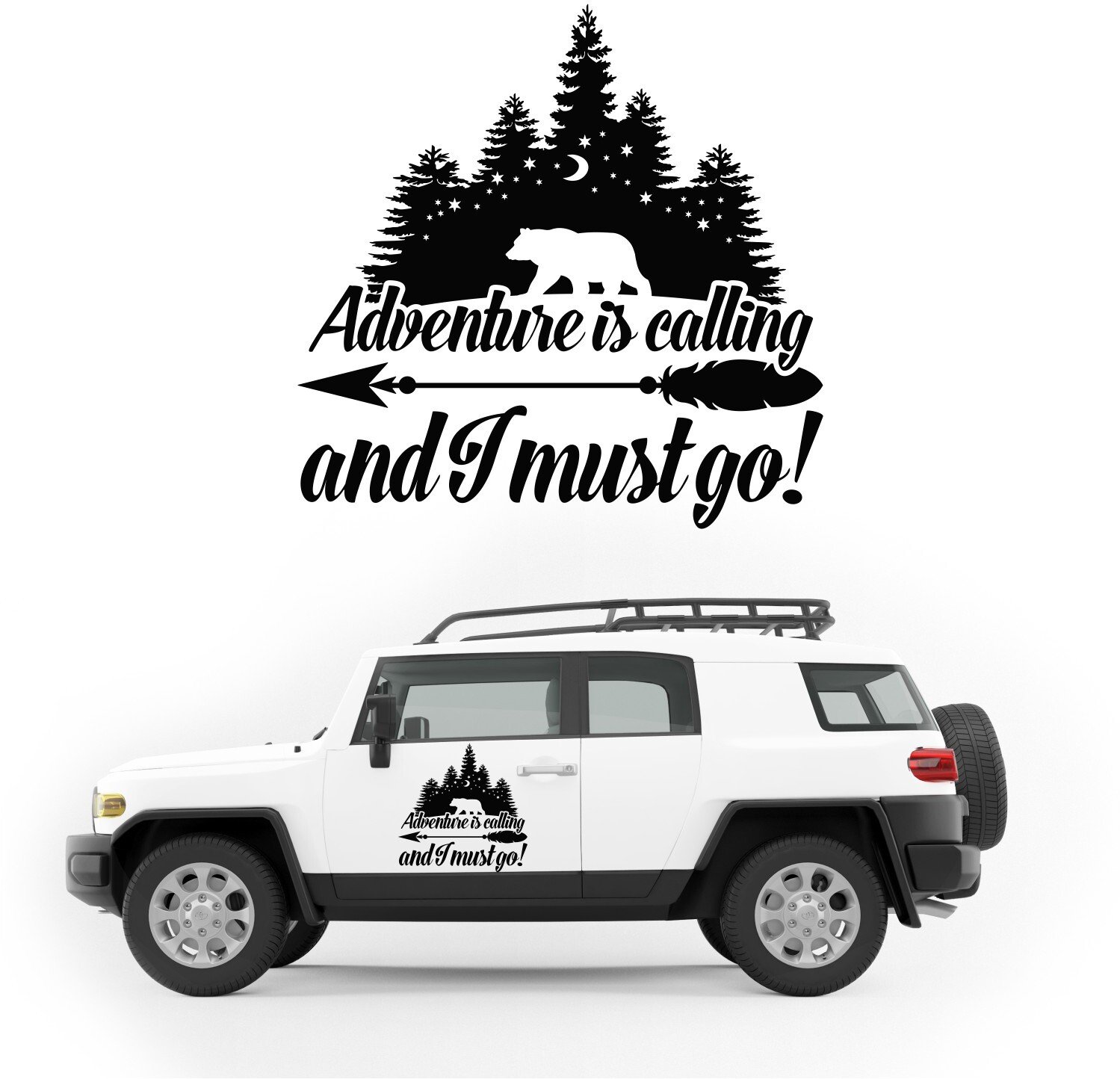 BT21 naklejka na samochód dekoracyjna wodoodporna napis las KAMPER przyczepę kempingową camper auto 50 cm (W-V009_50)