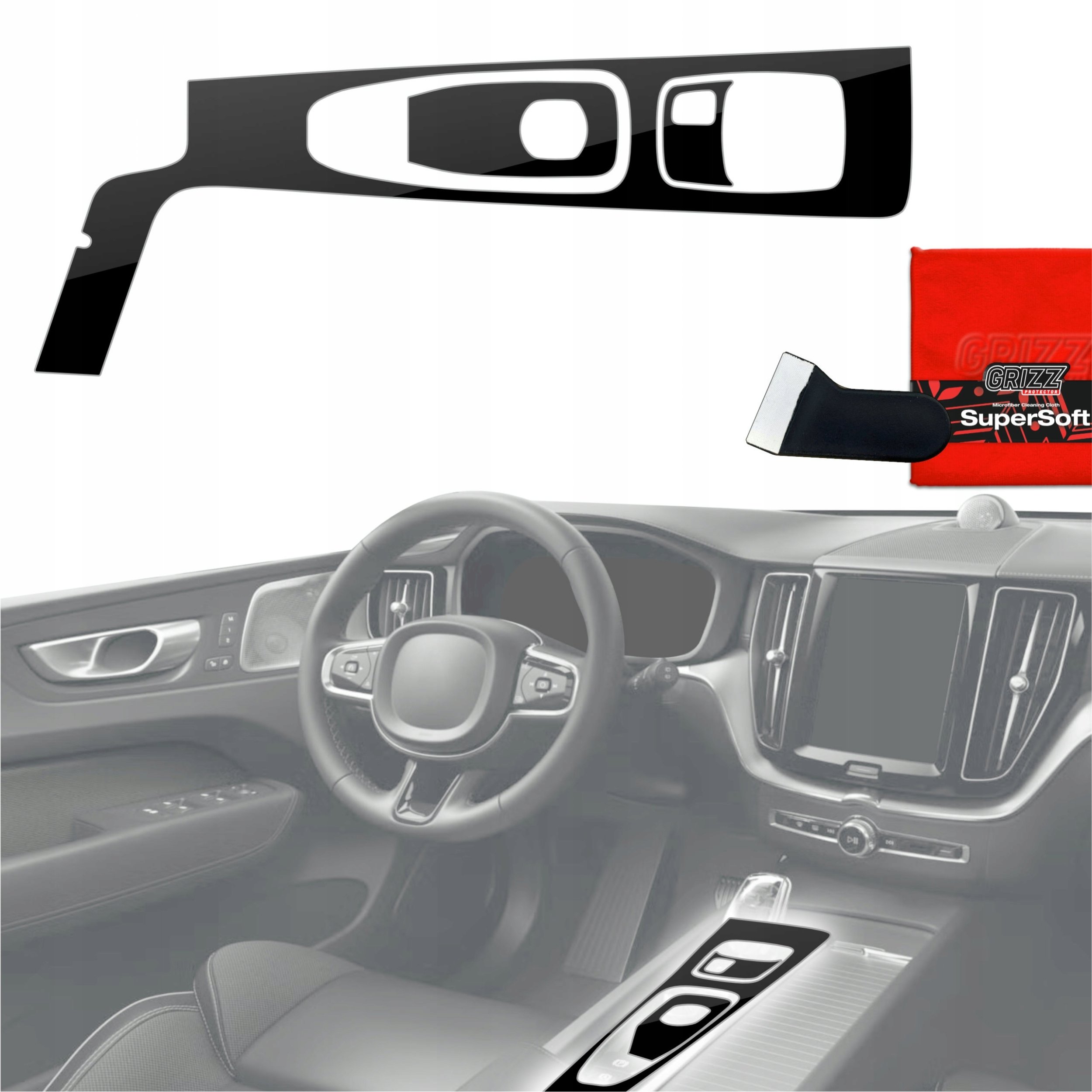 GrizzGlass Folia do wnętrza GrizzGlass PianoSkin Glossy do Volvo XC60 D4 (2020-2021) [3w1]