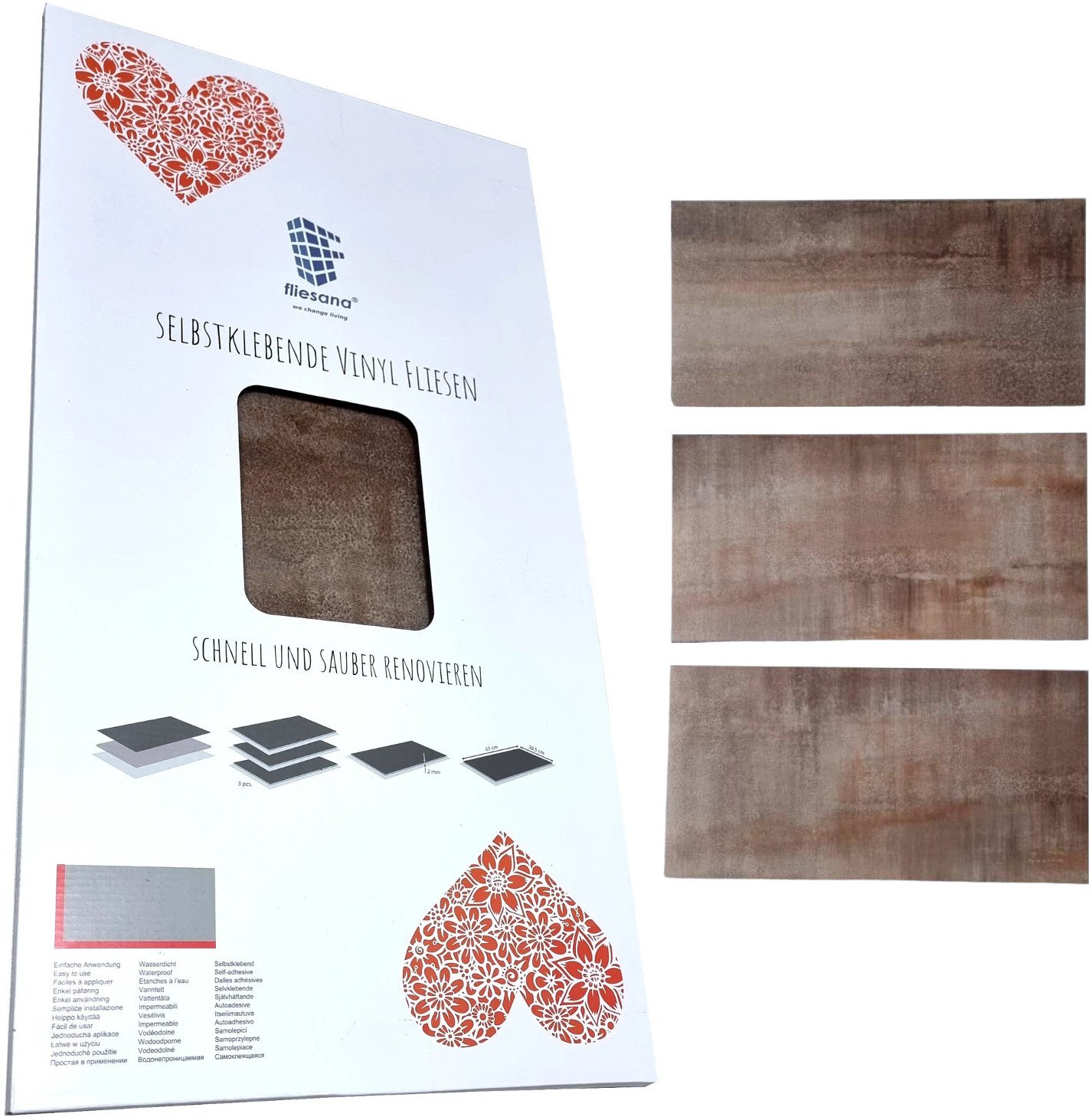 YakimaSport 3 sztuk OLD RUST Fliesana - Wodoodporne płytki