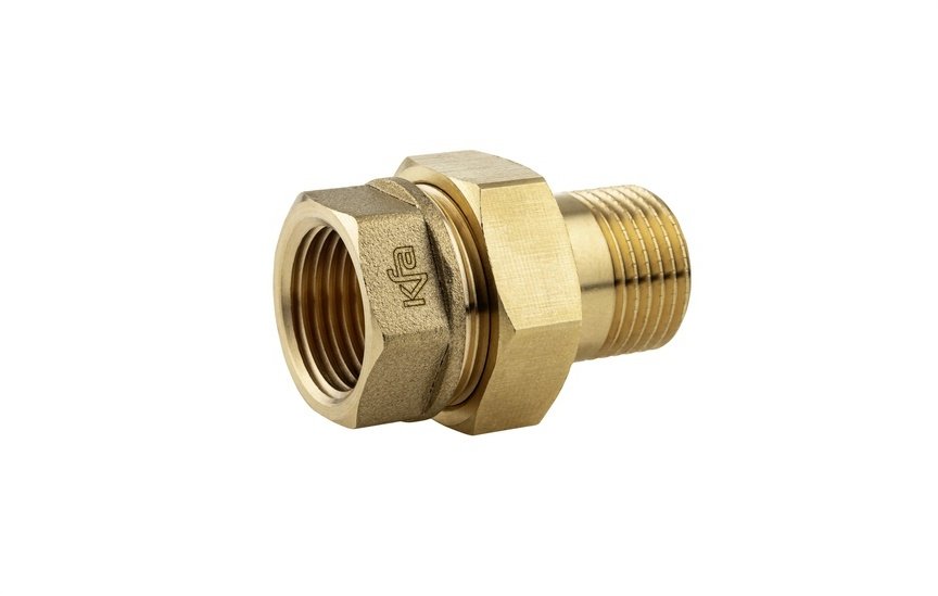 KFA 814-050-15 / / Elementy złączne / Złączka grzejnikowa prosta, mosiężna (Śrubunek) 1/2" /