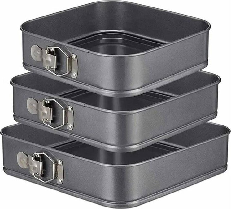 Zestaw 3 TORTOWNIC Tortownice do Pieczenia ciasta 24,26,28cm czarne AG670C
