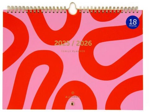 Planer rodzinny na 18 miesięcy (VII.2025 - XII.2026) - Flow Pink / A-Journal