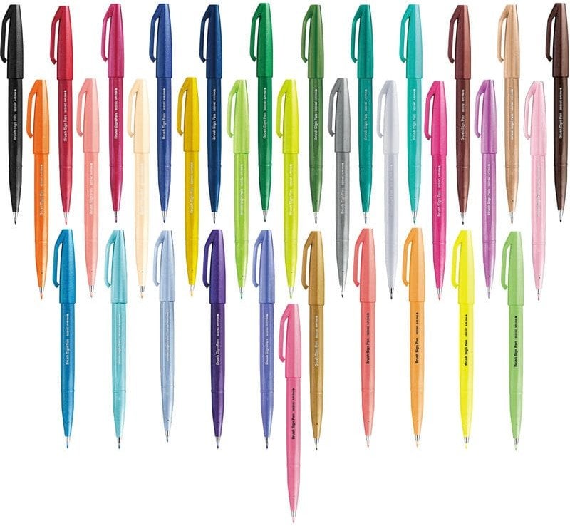 Pentel Pisak pędzelkowy Brush Sign Pen SES15C szary