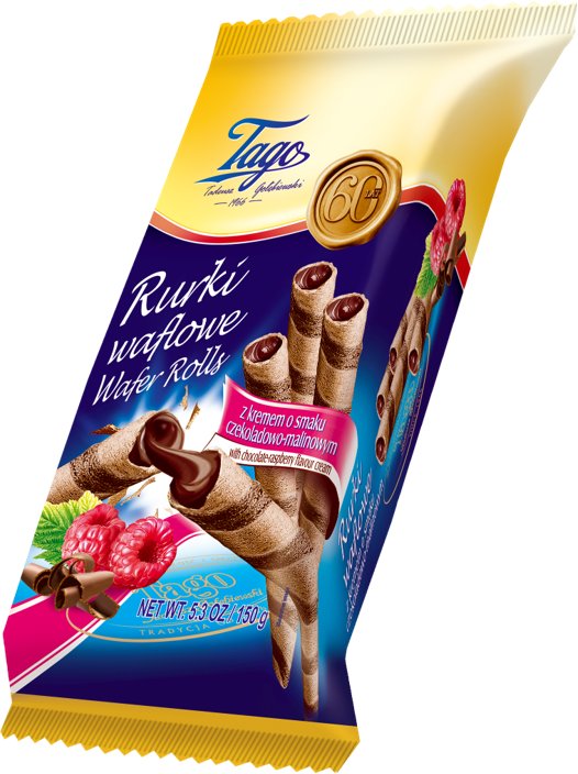 Pszczółka Tago Rurki waflowe z kremem o smaku czekoladowo-malinowym 150 g