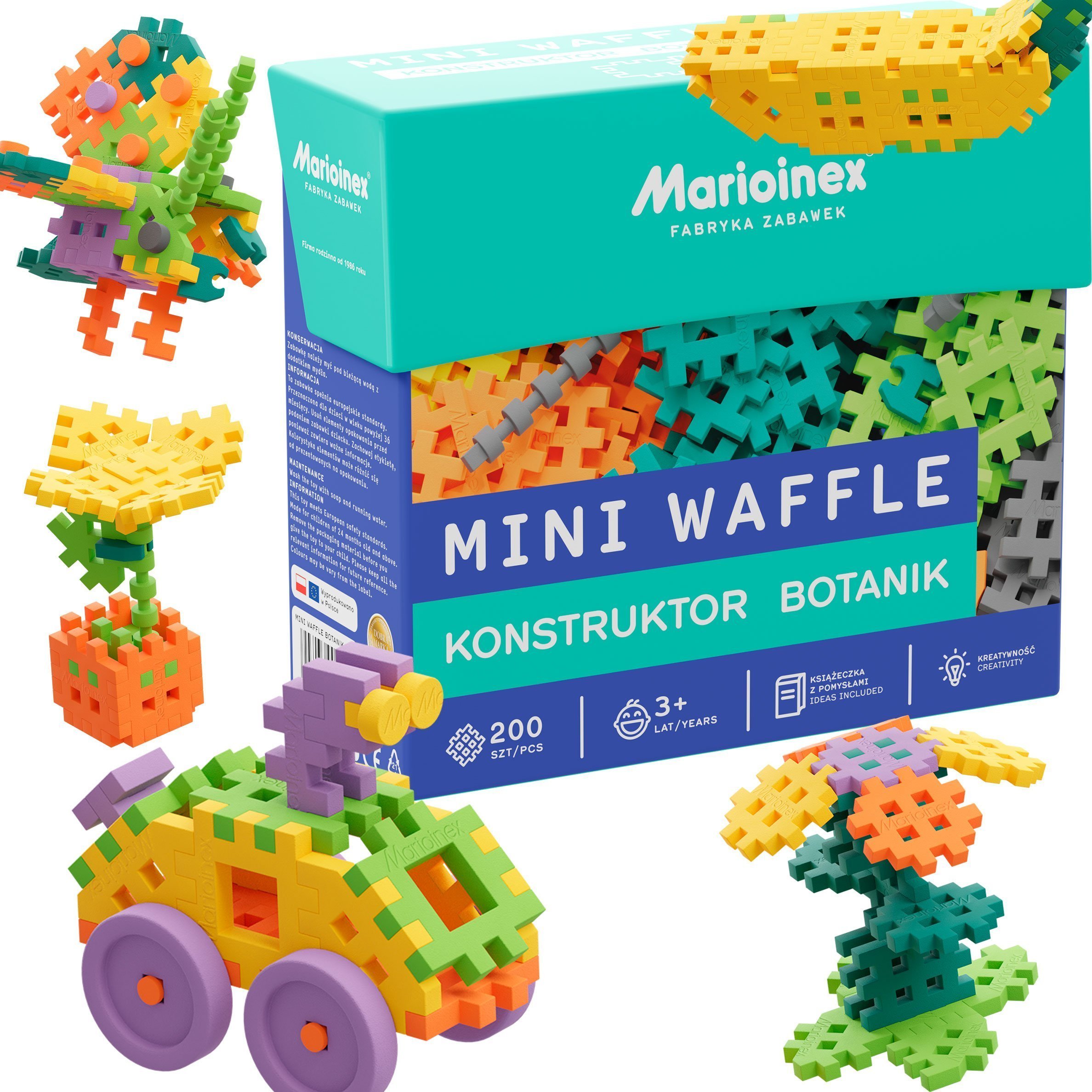 Marioinex ECO Klocki WAFLE MINI 200e Botanik green