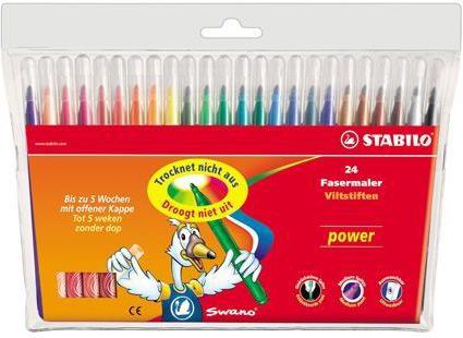 Stabilo Flamastry Power, 24 kolory, etui (135129)