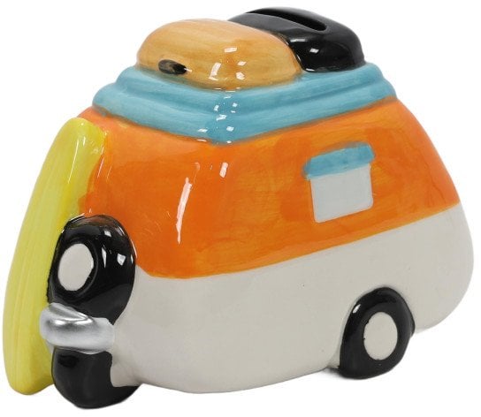 Home Styling Collection Kolorowa skarbonka ceramiczna z motywem podróży