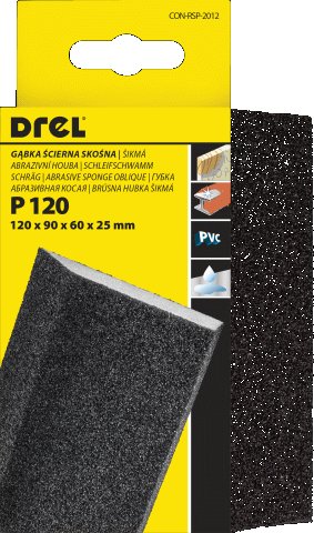 Drel DREL Gąbka Ścierna Skośna P120 Do Obróbki Drewna Lakieru