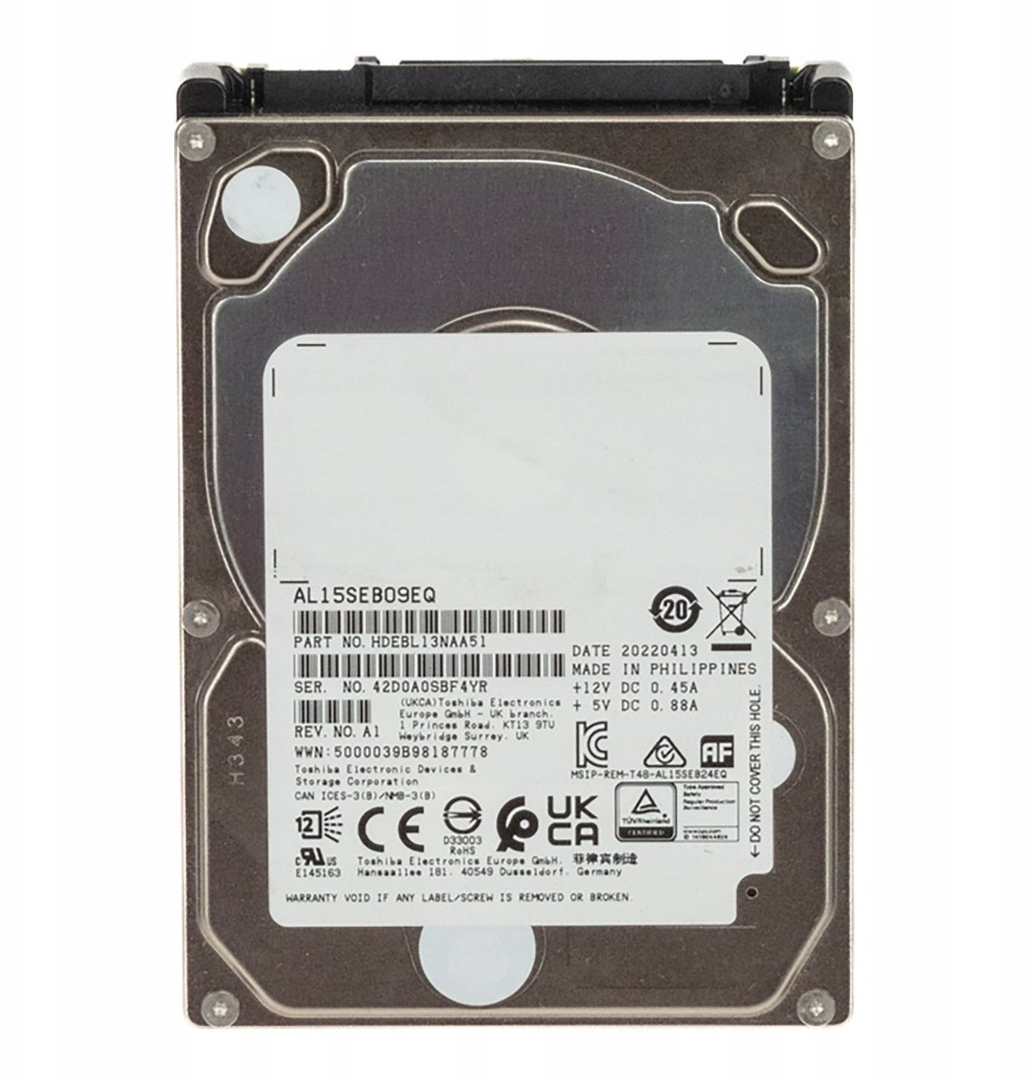 Dysk serwerowy Toshiba dysk twardy 900 GB 10500 RPM 128 MB 2.5" SAS (AL15SEB09EQ)