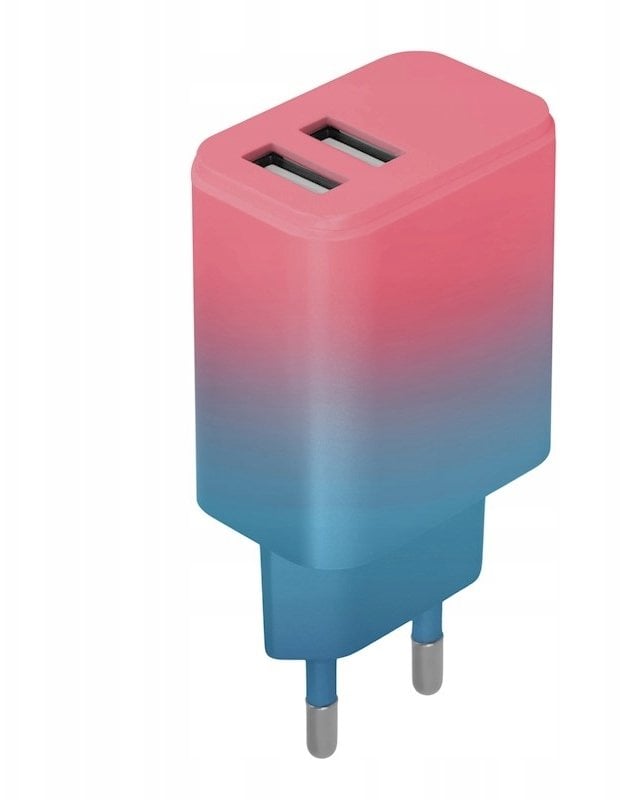 Ładowarka Setty Setty ładowarka sieciowa 2x USB 18W LSIG-AA-20 gradient turkusowo-różowy