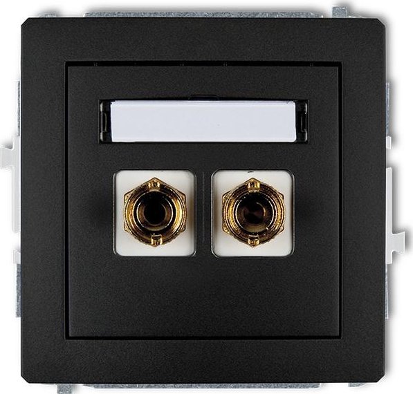 Karlik Gniazdo głośnikowe Karlik Deco 12DGG-3 pojedyncze (typu banan - czerwony i czarny, pozłacany, 4 mm2, do lutowania) czarny mat