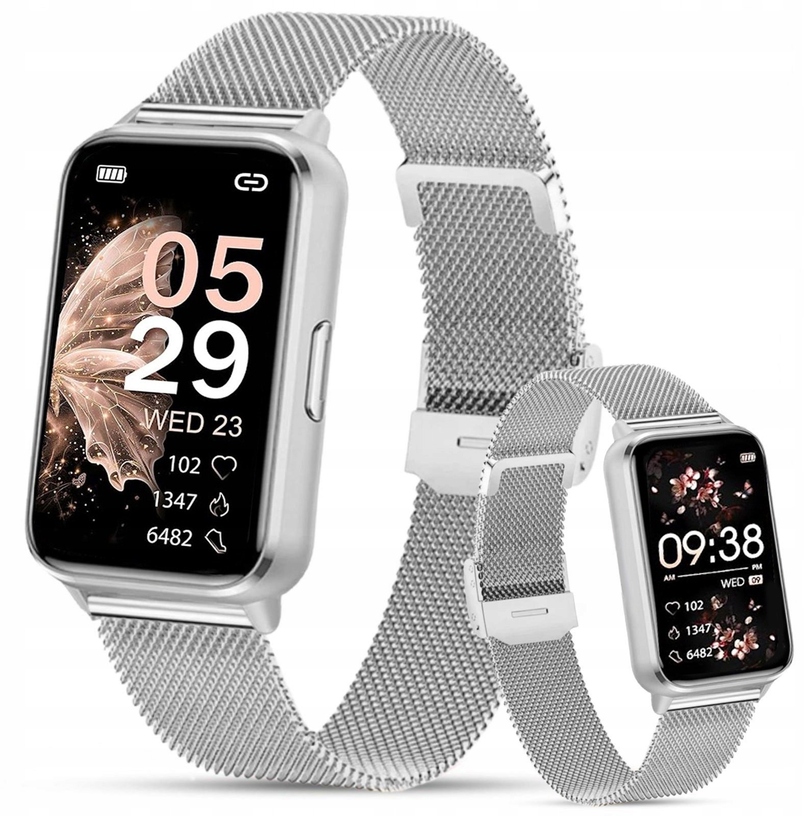 Smartwatch Rubicon Zegarek damski smartwatch RNCF48- PRO-PS silver/ silver mesh (NE)