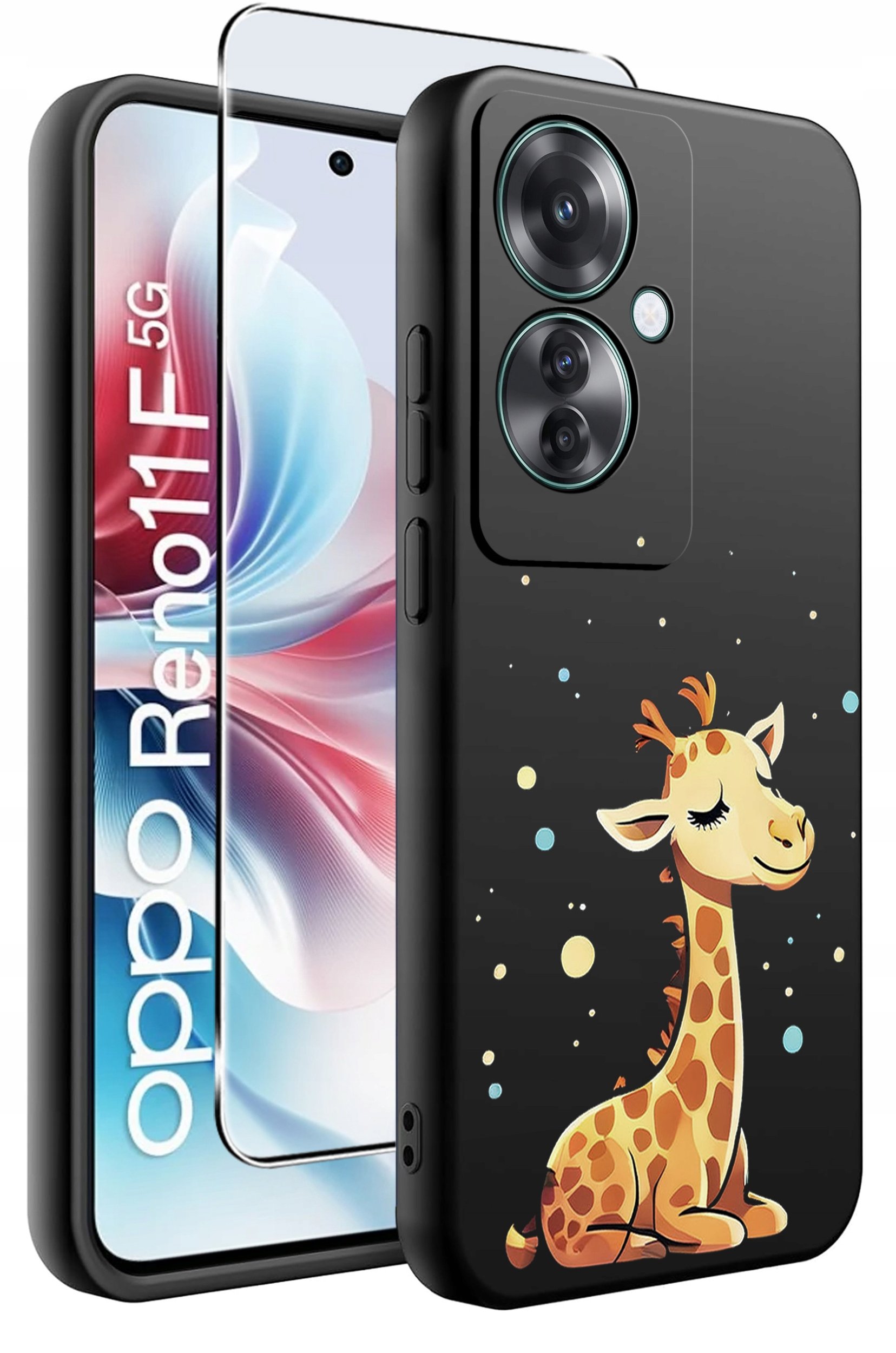 ETUI do Oppo Reno11 F 5G WZORY | SILIKONOWE MATT CASE + SZKŁO HARTOWANE 9H