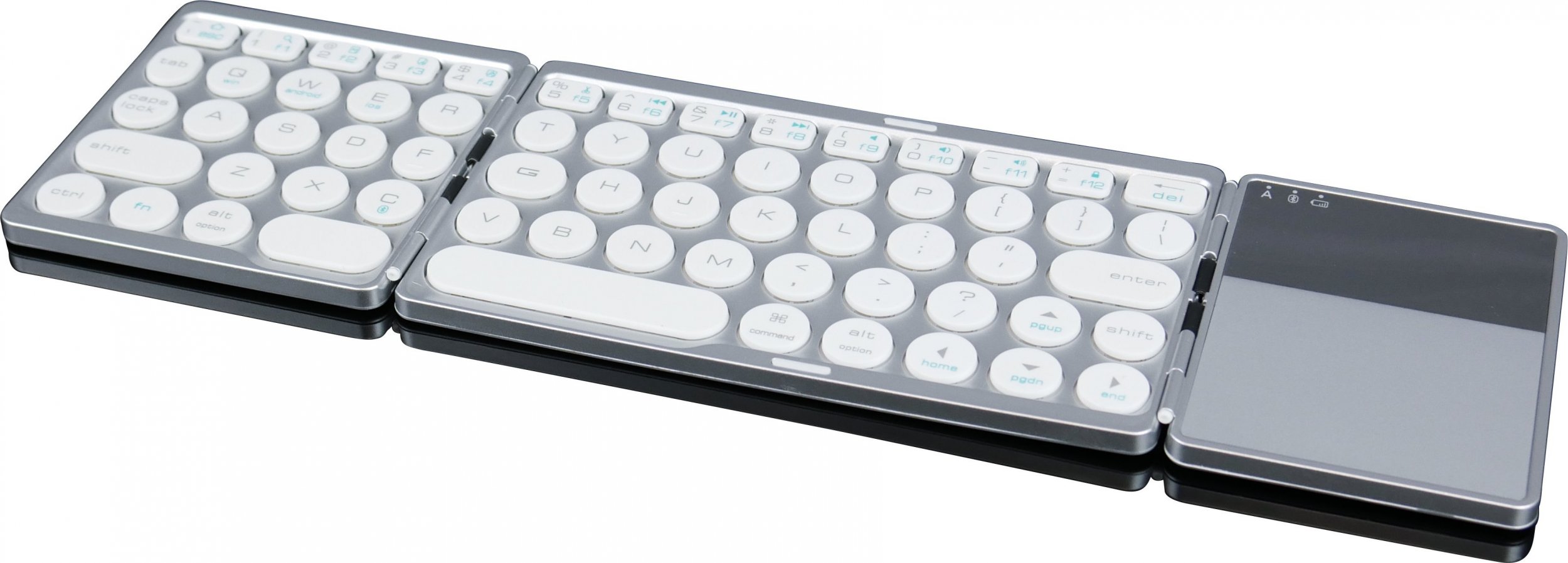 Klawiatura HDWR Kompaktowa, elegancka, podwójnie składana klawiatura Bluetooth z touchpadem typerCLAW BS120