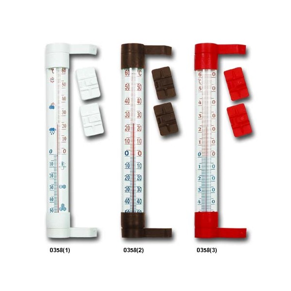 Terdens Termometr zaokienny 24cm biały (0358)