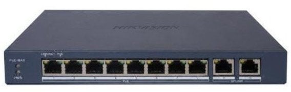 Šakotuvas 10 prievadų, 8 PoE komutatorius Hikvision DS-3E1510P-EI/M(B)