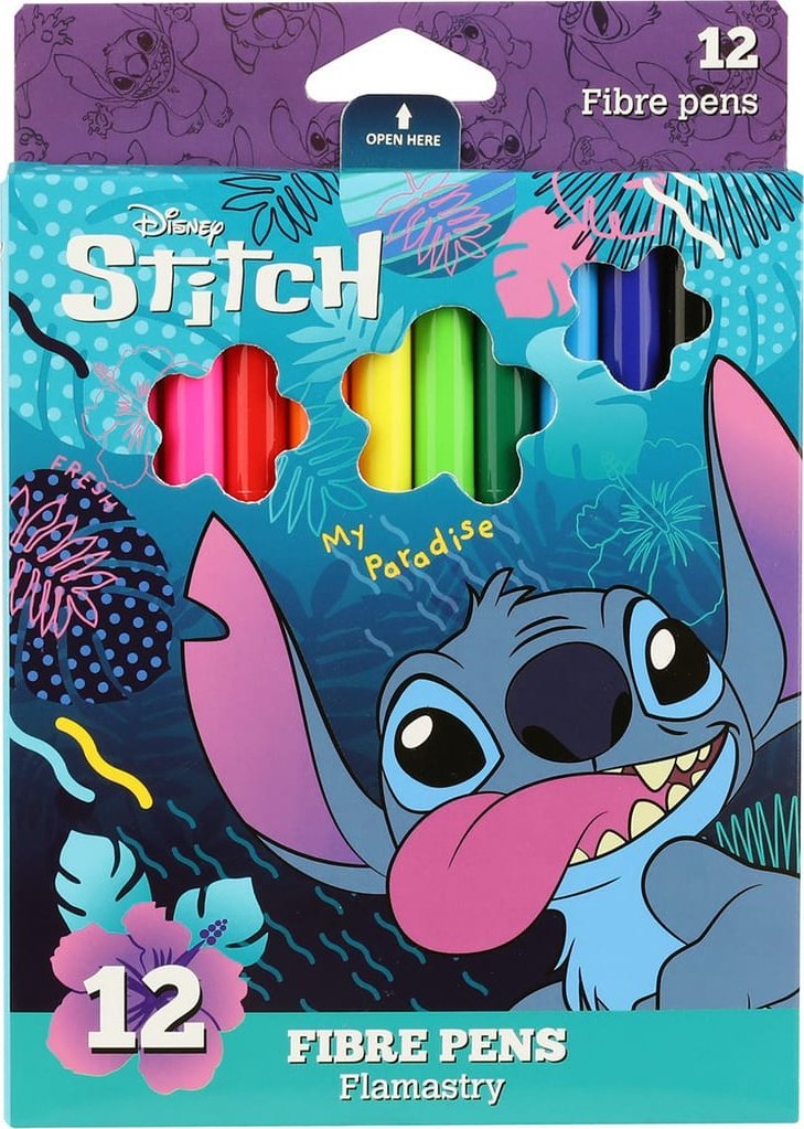 Kolorowe Baloniki DISNEY BLUE - FLAMASTRY 12 KOLORÓW - STITCH /12/