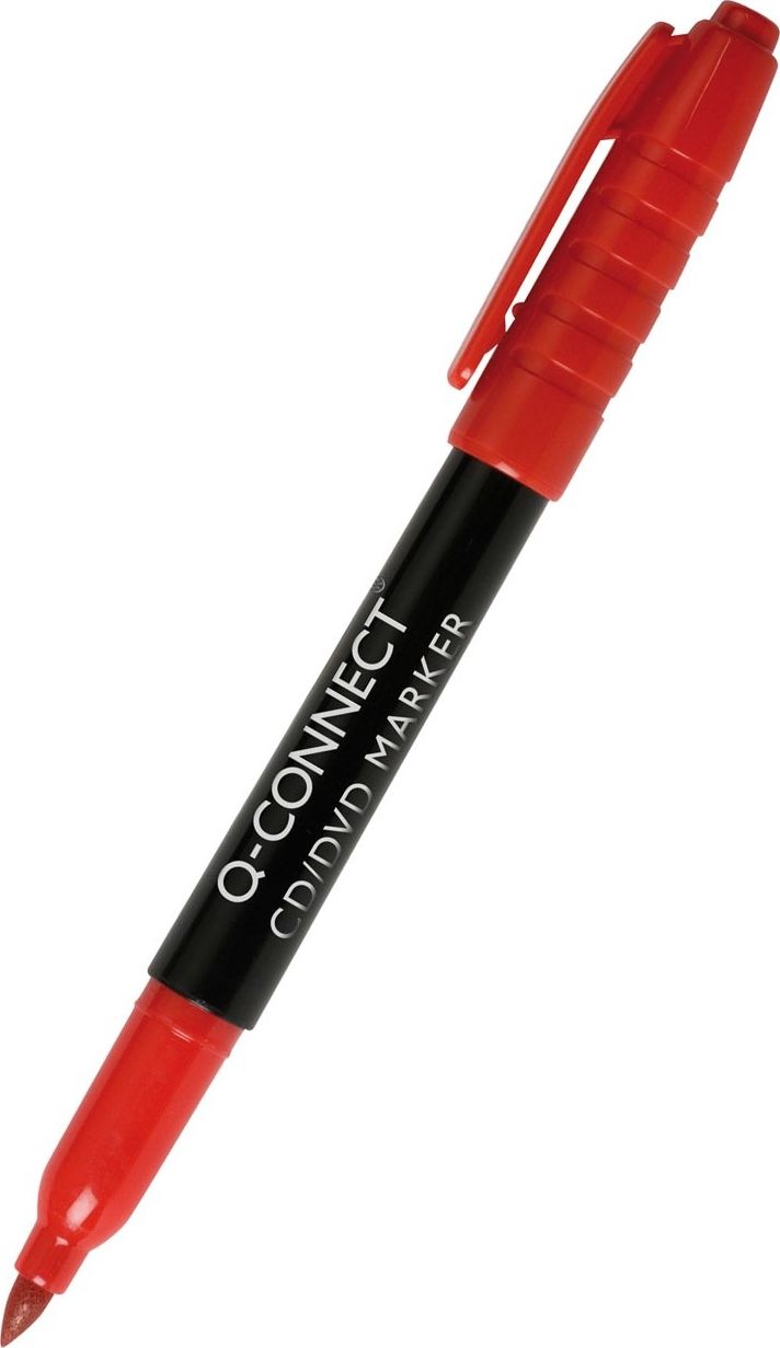 Marker do płyt CD/DVD Q-CONNECT, 1mm (linia), czerwony - 5705831023024