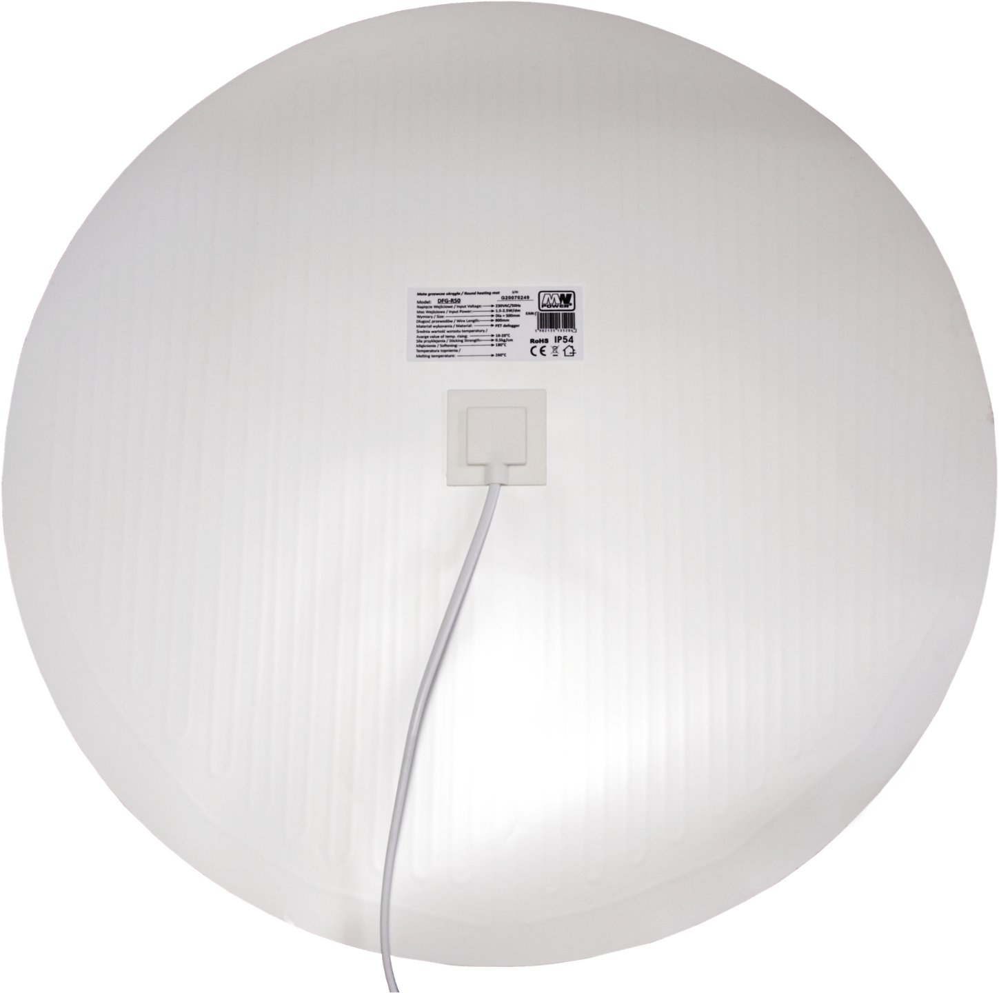 MW Lighting Mata grzewcza do luster okrągła 60cm, przeciw parowaniu, samoprzylepna (5902135156087)