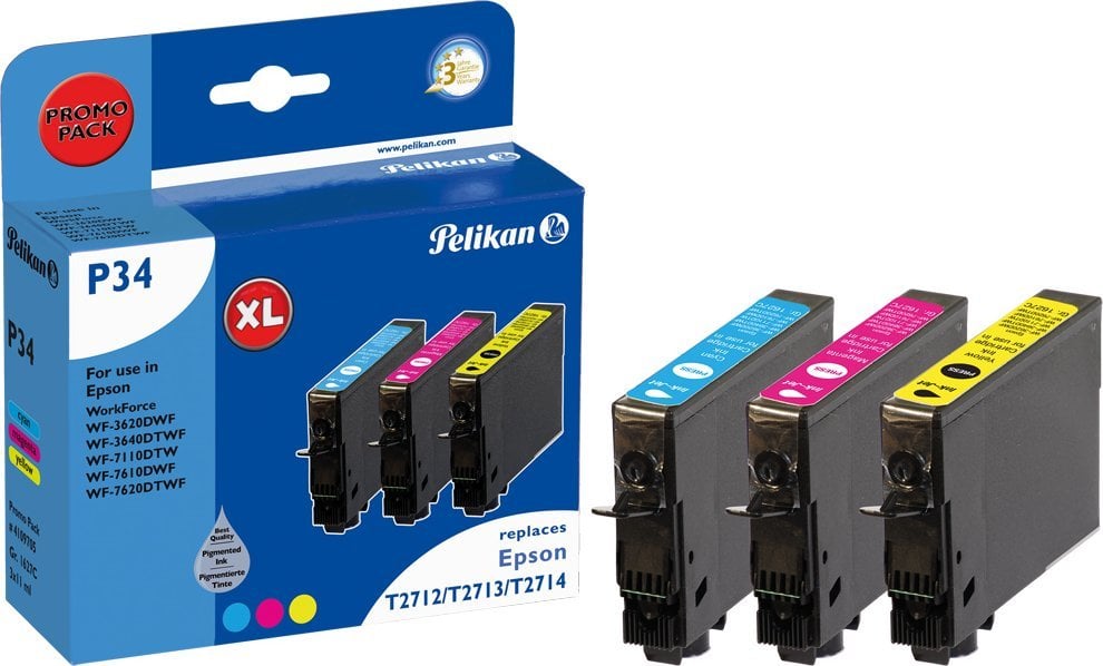 Фото - Чорнила й тонер Pelikan Tusz  Patrone Epson  P34 T2715 comp. Promo Pack C/M/G - 4109705 