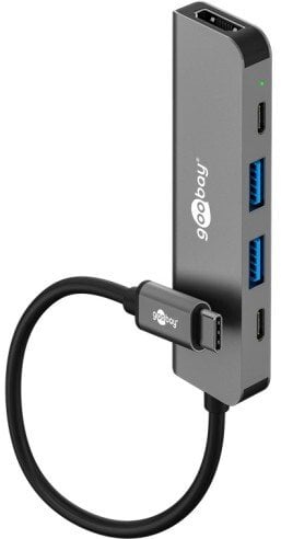 Goobay Slim 5-portowy koncentrator USB z HDMI™ 5 Gbit/s