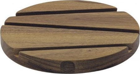 Scandinavian Home Podkładka graficzna HOME - Ø: 20cm x H: 2cm - Akacja - Drewno